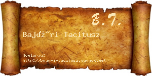 Bajári Tacitusz névjegykártya
